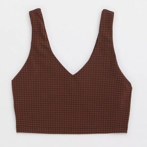 OFFLINE By Aerie Mini Houndstooth V-Neck Longline Sports Bra